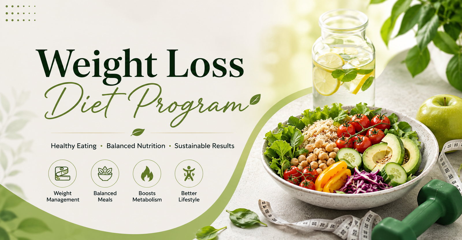 Fresh salad bowl for weight loss