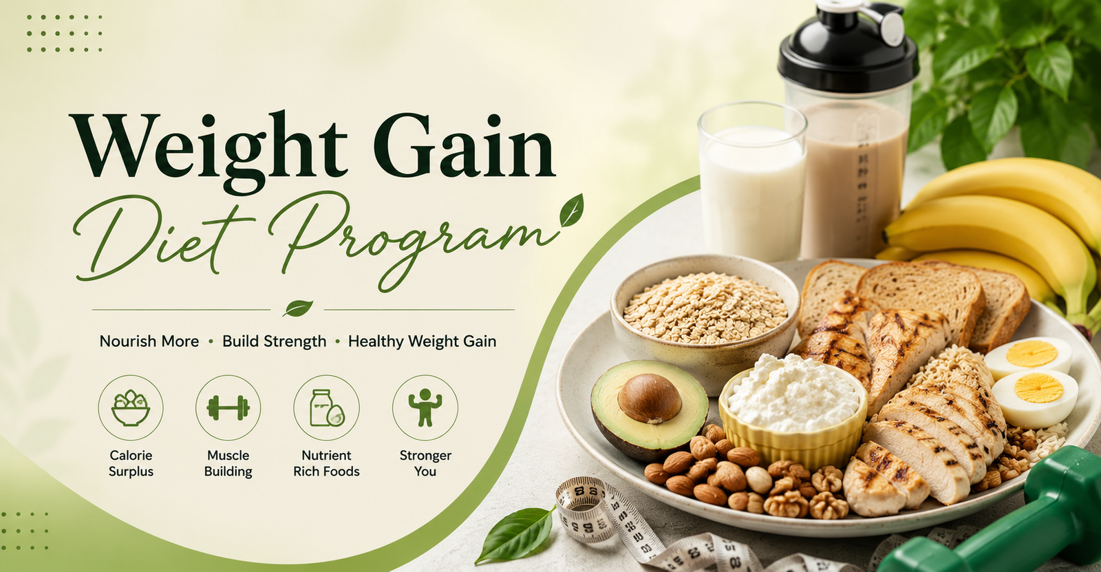 Nutrient dense meal for healthy weight gain